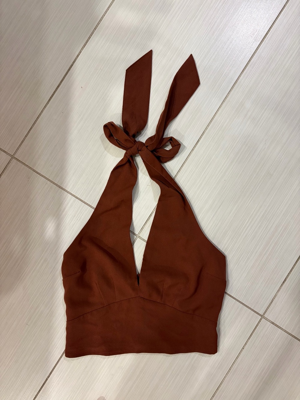 Abercrombie & Fitch Sexy Rust Brown Halter Crop Top